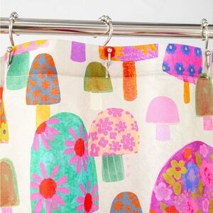 Natural Life Multicolor Boho Mushroom Garden Shower Curtain